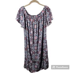 Michael Kors Mosaic Off-The-Shoulder Dress Women's Size L